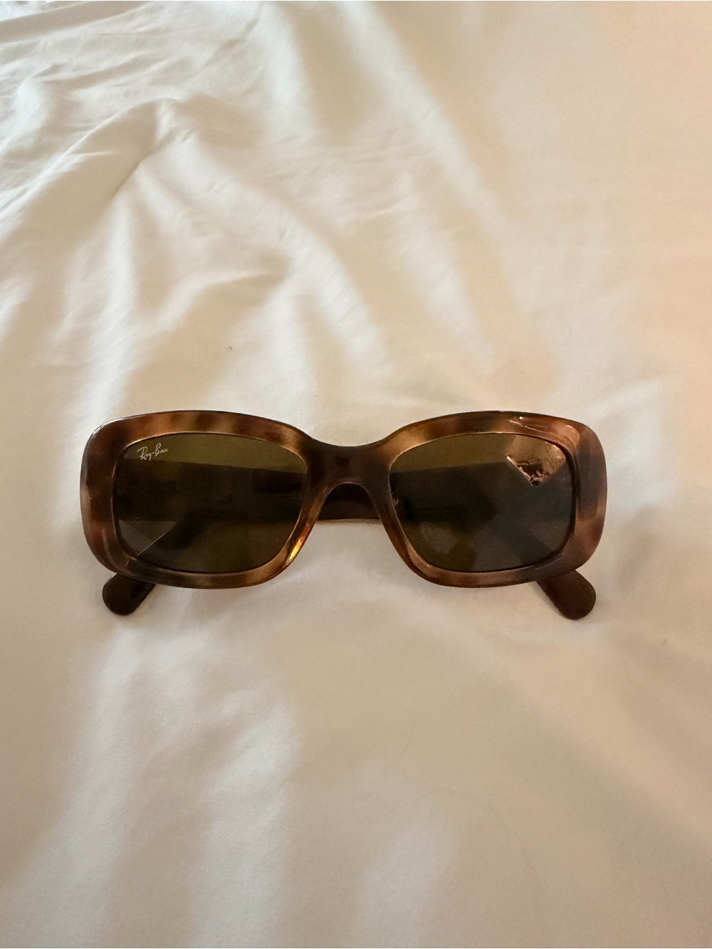 Ray-Ban Women's Tortoiseshell Brown Oversized Rectangle Sunglasses